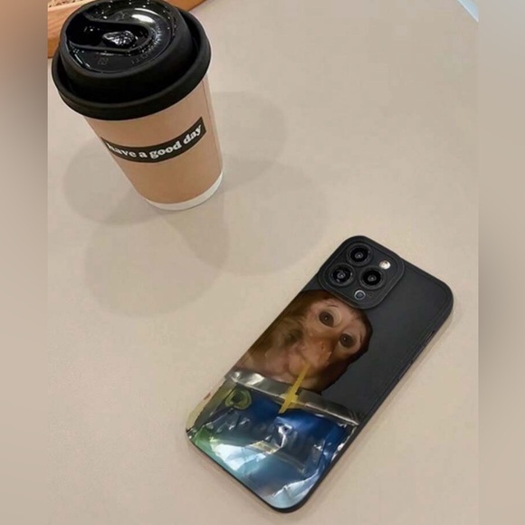 Monkey Drinking Juice iPhone  Case - Picture 6 of 7